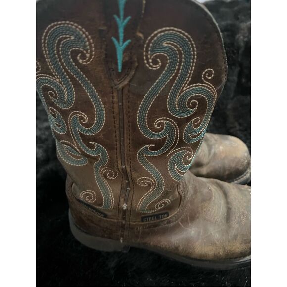 Justin Steel Toe Work Boots Size 8 B Leather WKL9991 cowboy main image 5